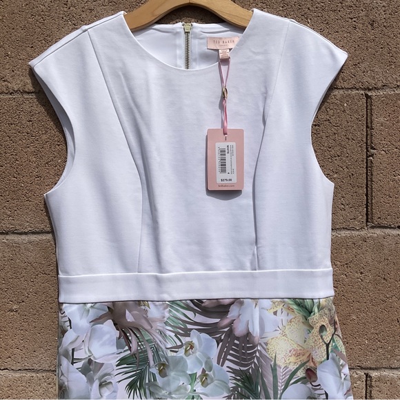 NWT Ted Baker Hanalee Woodland Printed Cap Sleeve Bodycon Dress Size 10 Sheath - Picture 10 of 15